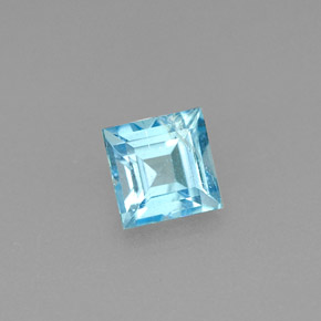 Apatite bleue naturelle carré, 0,74 ct, VS-SI