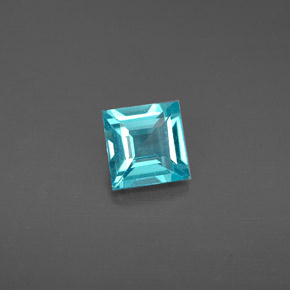 Apatite bleue naturelle carré, 0,68 ct, VS