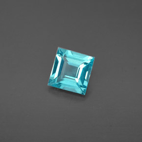 Apatite bleue naturelle carré, 0,68 ct, VS