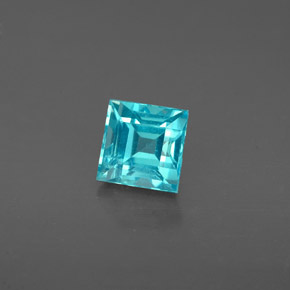 Apatite bleue naturelle carré, 0,82 ct, VS