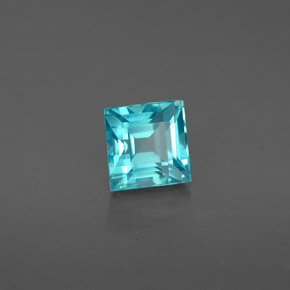 Apatite bleue naturelle carré, 0,82 ct, VS