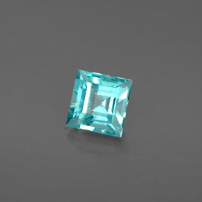 Apatite bleue naturelle carré, 0,77 ct, VS