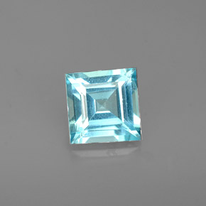 Apatite bleue naturelle carré, 0,79 ct, VS