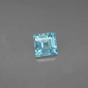 Apatite bleue naturelle carré, 0,63 ct, VS
