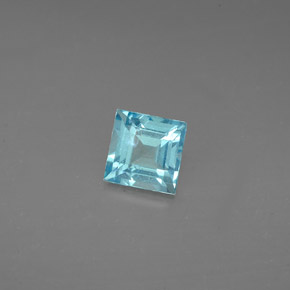 Apatite bleue naturelle carré, 0,63 ct, VS