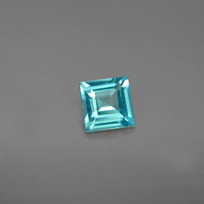 Apatite bleue naturelle carré, 0,53 ct, VS