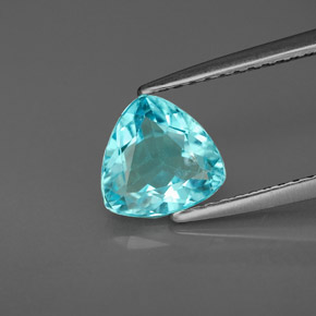 Apatite bleue naturelle trillion, 1,22 ct, VVS-VS