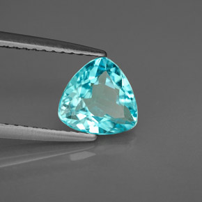 Apatite bleue naturelle trillion, 1,22 ct, VVS-VS