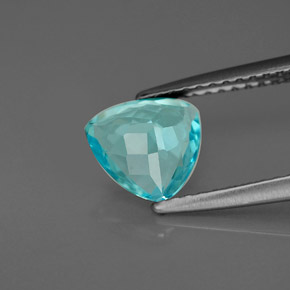 Apatite bleue naturelle trillion, 1,22 ct, VVS-VS