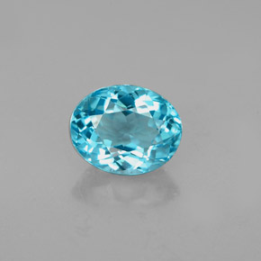 Apatite Bleu clair naturelle Coupe ovale, 1.17 ct, VVS-VS