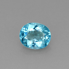 Apatite bleue naturelle coupe ovale, 0,84 ct, VS