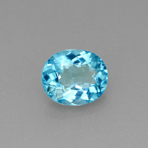 Apatite bleue naturelle coupe ovale, 0,84 ct, VS