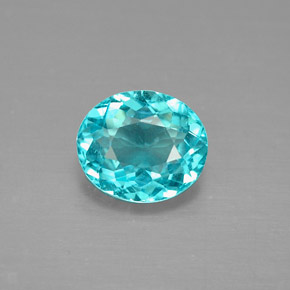 Apatite bleue naturelle coupe ovale, 0,88 ct, VS