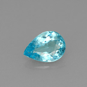 Apatite bleue naturelle en forme de poire, 0,71 ct, VS