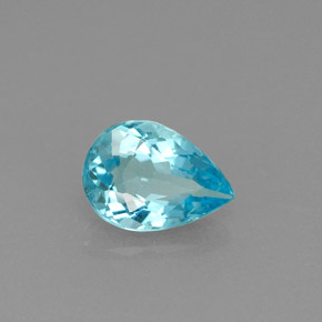 Apatite bleue naturelle en forme de poire, 0,71 ct, VS