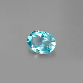 Apatite bleue naturelle coupe ovale, 1,29 ct, VS