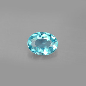 Apatite bleue naturelle coupe ovale, 1,29 ct, VS
