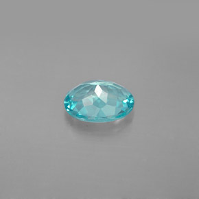 Apatite bleue naturelle coupe ovale, 1,29 ct, VS