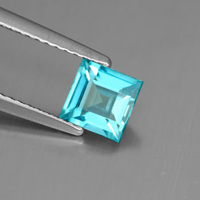 Apatite bleue naturelle carré, 0,81 ct, VS
