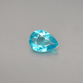 Apatite bleue naturelle en forme de poire, 0,67 ct, VS