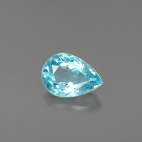 Apatite bleue naturelle en forme de poire, 0,71 ct, VS
