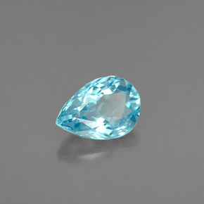 Apatite bleue naturelle en forme de poire, 0,71 ct, VS