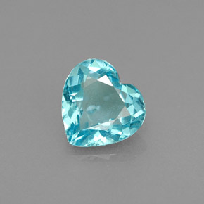 Apatite bleue naturelle forme de coeur, 1,05 ct, VS-SI