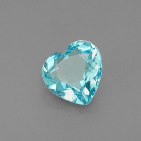 Apatite bleue naturelle forme de coeur, 1,05 ct, VS-SI