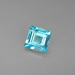 Apatite bleue naturelle carré, 0,66 ct, VS