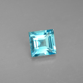 Apatite bleue naturelle carré, 0,66 ct, VS
