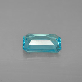 Apatite bleue naturelle taille émeraude, 1,50 ct, VS