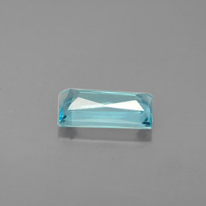 Apatite bleue naturelle baguette, 0,87 ct, VS