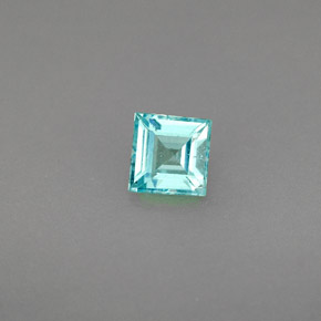 Apatite bleue naturelle carré, 0,44 ct, VS