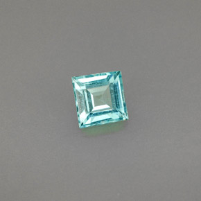 Apatite bleue naturelle carré, 0,44 ct, VS