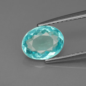 Apatite Bleu clair naturelle Coupe ovale, 1.44 ct, VS-SI