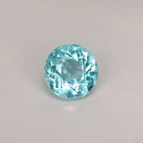 Apatite bleue naturelle coupe roude, 0,49 ct, VS