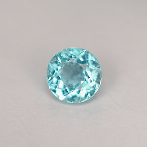 Apatite bleue naturelle coupe roude, 0,49 ct, VS