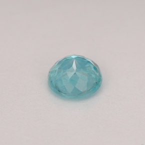 Apatite bleue naturelle coupe roude, 0,49 ct, VS