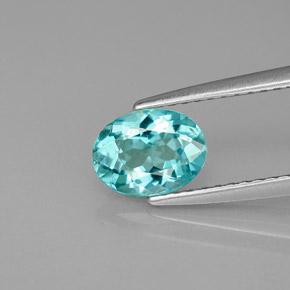 Apatite Bleu clair naturelle Coupe ovale, 1.01 ct, VVS-VS