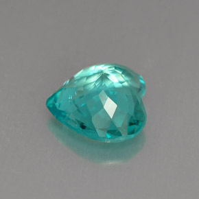 Apatite bleue naturelle forme de coeur, 1,67 ct, VS