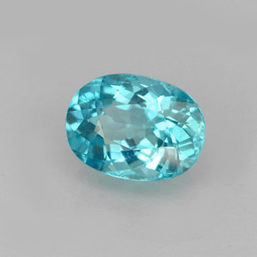 Apatite bleue naturelle coupe ovale, 1,27 ct, VVS-VS