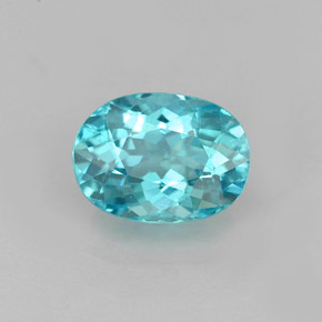 Apatite bleue naturelle coupe ovale, 1,27 ct, VVS-VS