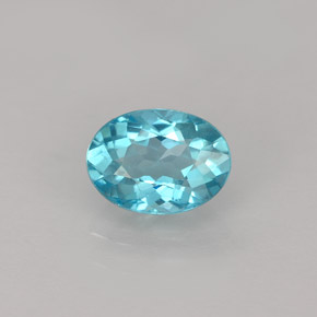 Apatite bleue naturelle coupe ovale, 0,83 ct, VVS-VS