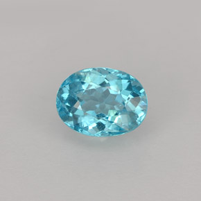 Apatite bleue naturelle coupe ovale, 1,01 ct, VVS-VS