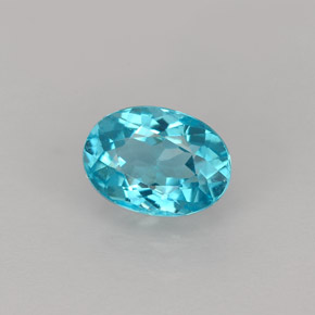 Apatite bleue naturelle coupe ovale, 1,01 ct, VVS-VS