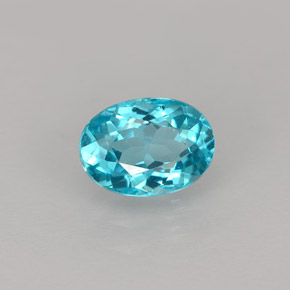 Apatite bleue naturelle coupe ovale, 1,01 ct, VVS-VS