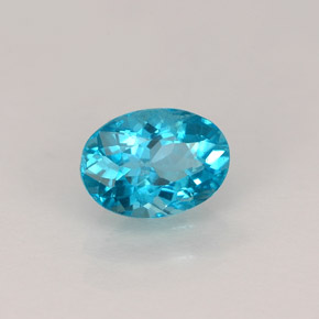 Apatite bleue naturelle coupe ovale, 0,92 ct, VVS-VS