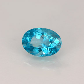 Apatite bleue naturelle coupe ovale, 0,92 ct, VVS-VS