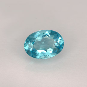 Apatite bleue naturelle coupe ovale, 0,82 ct, VS