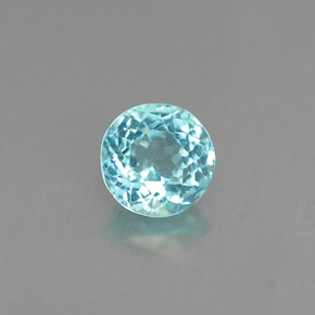 Apatite bleue naturelle coupe roude, 0,66 ct, VS